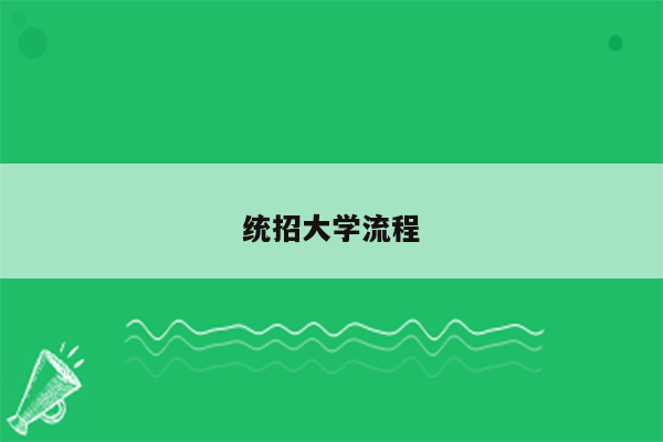 统招大学流程