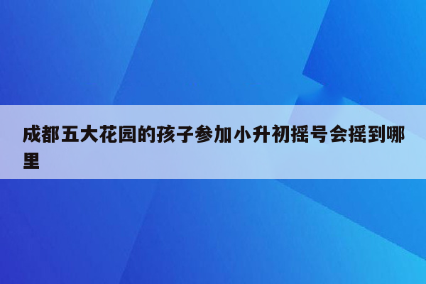 成都五大花园的孩子参加小升初摇号会摇到哪里