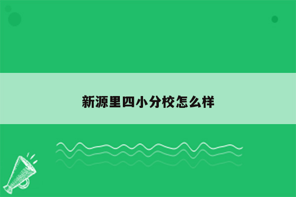 新源里四小分校怎么样