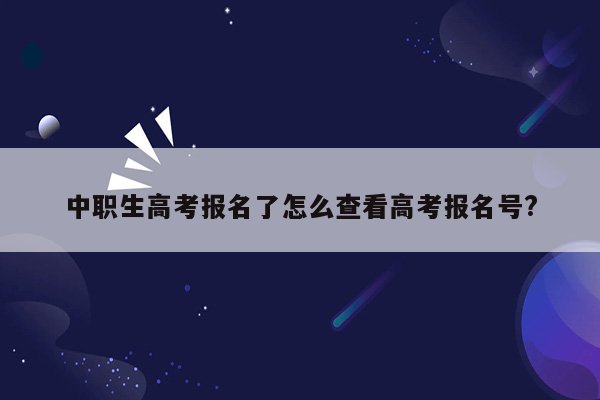 中职生高考报名了怎么查看高考报名号?