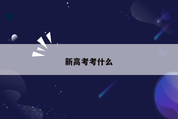 新高考考什么