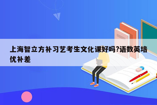 上海智立方补习艺考生文化课好吗?语数英培优补差