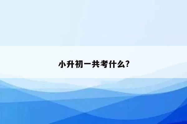 小升初一共考什么?