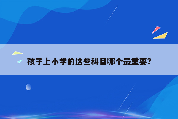 孩子上小学的这些科目哪个最重要?