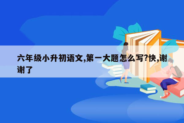 六年级小升初语文,第一大题怎么写?快,谢谢了