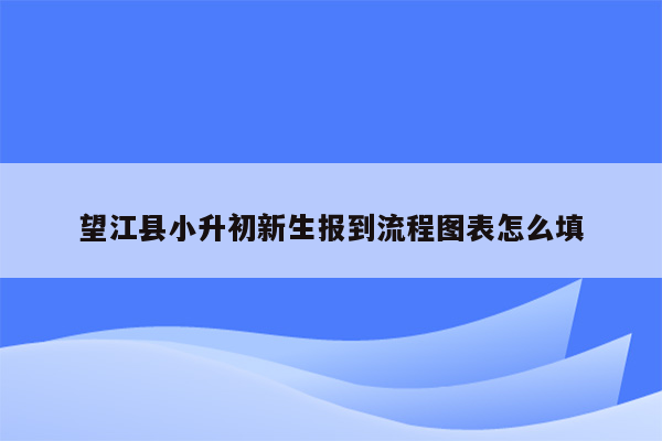 望江县小升初新生报到流程图表怎么填