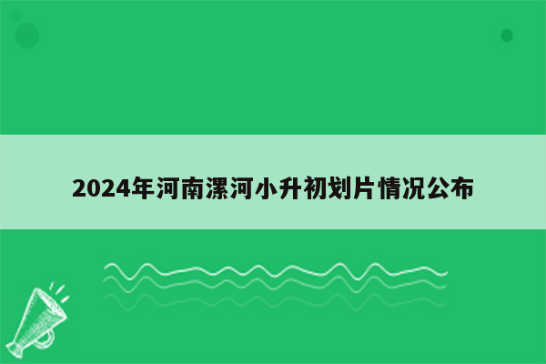 2024年河南漯河小升初划片情况公布