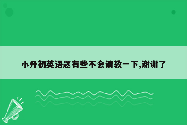 小升初英语题有些不会请教一下,谢谢了