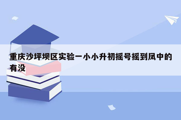 重庆沙坪坝区实验一小小升初摇号摇到凤中的有没