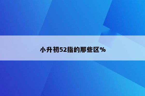 小升初52指的那些区%