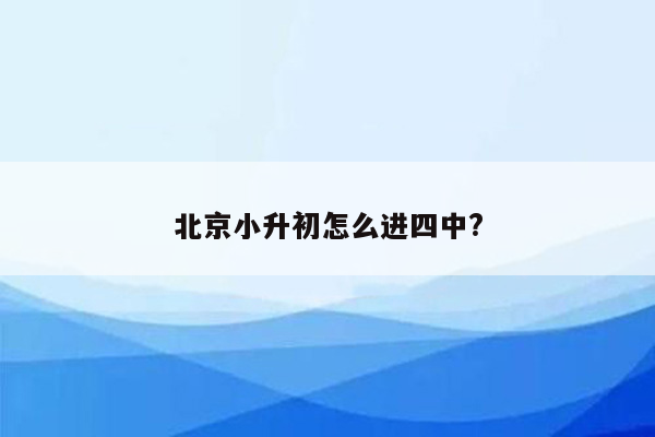 北京小升初怎么进四中?