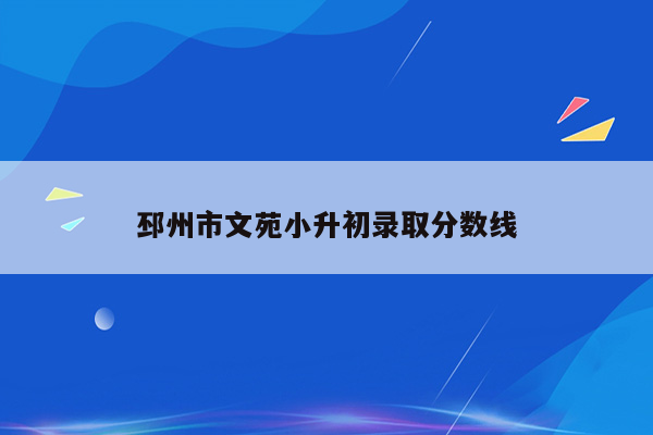 邳州市文苑小升初录取分数线