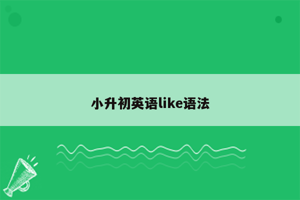 小升初英语like语法