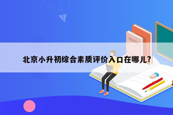 北京小升初综合素质评价入口在哪儿?