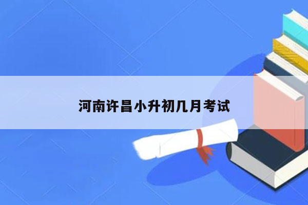 河南许昌小升初几月考试