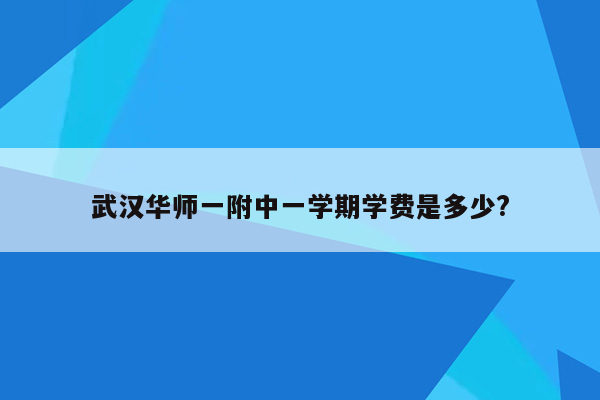 武汉华师一附中一学期学费是多少?