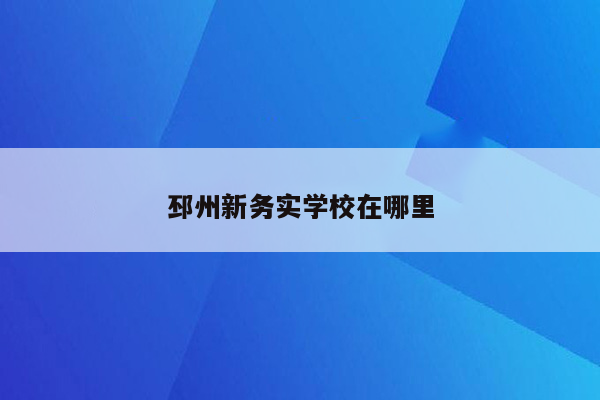 邳州新务实学校在哪里