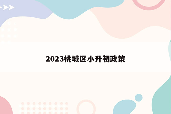 2023桃城区小升初政策