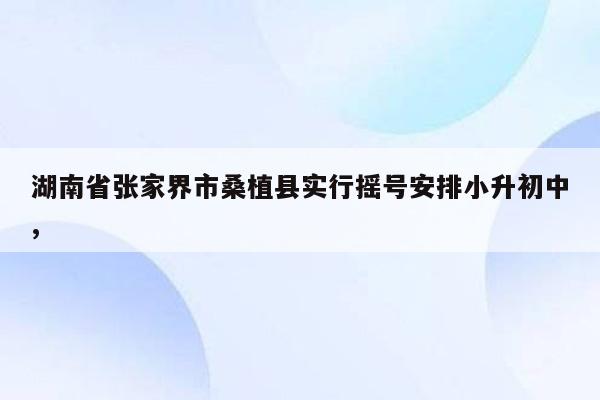 湖南省张家界市桑植县实行摇号安排小升初中,