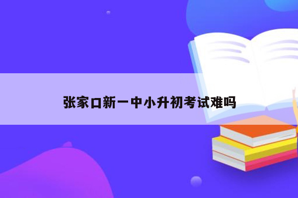 张家口新一中小升初考试难吗