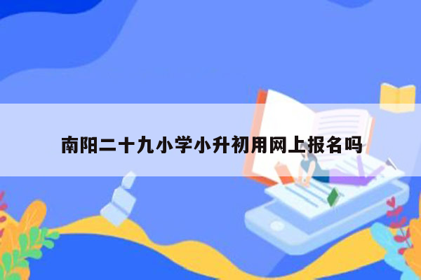 南阳二十九小学小升初用网上报名吗