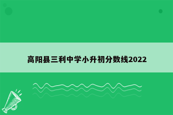 高阳县三利中学小升初分数线2022