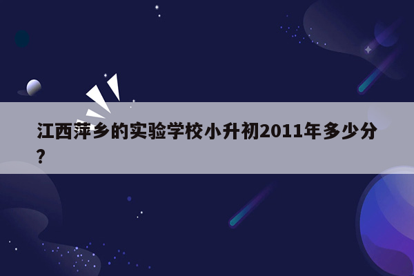 江西萍乡的实验学校小升初2011年多少分?