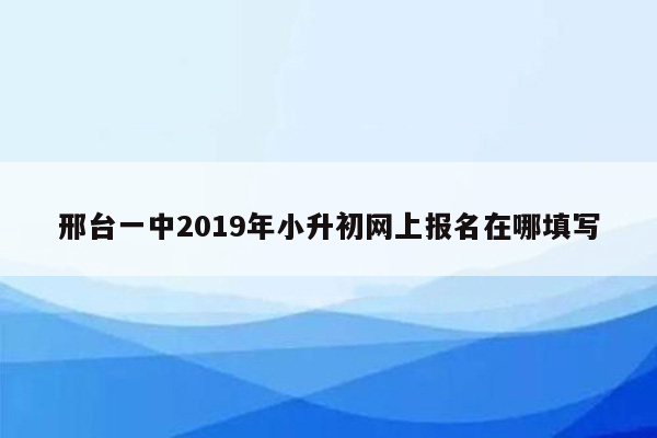 邢台一中2019年小升初网上报名在哪填写