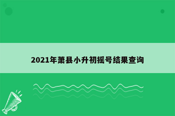 2021年萧县小升初摇号结果查询