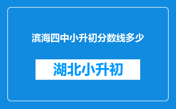 滨海四中小升初分数线多少