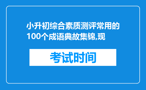 小升初综合素质测评常用的100个成语典故集锦,现