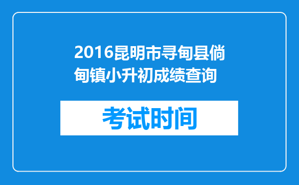 2016昆明市寻甸县倘甸镇小升初成绩查询