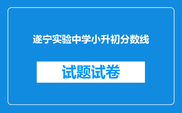 遂宁实验中学小升初分数线