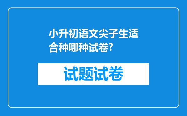 小升初语文尖子生适合种哪种试卷?