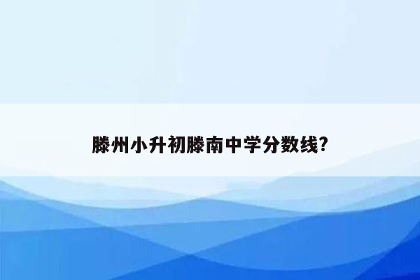 滕州小升初滕南中学分数线?