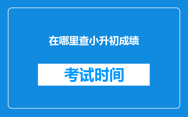 在哪里查小升初成绩