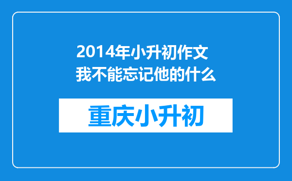 2014年小升初作文我不能忘记他的什么