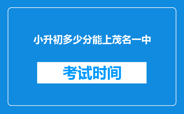 小升初多少分能上茂名一中