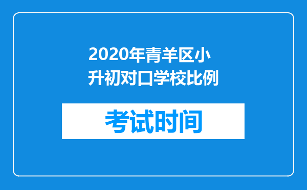 2020年青羊区小升初对口学校比例