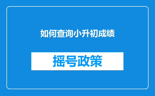 如何查询小升初成绩