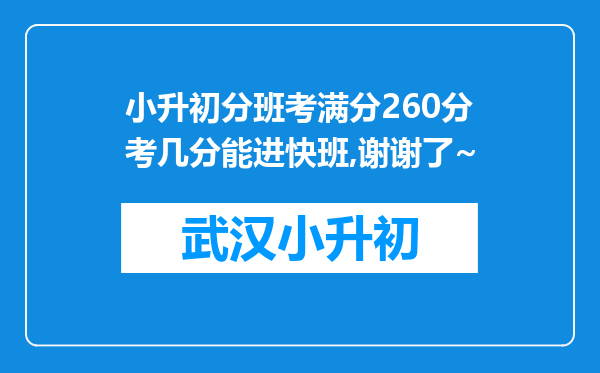 小升初分班考满分260分考几分能进快班,谢谢了~