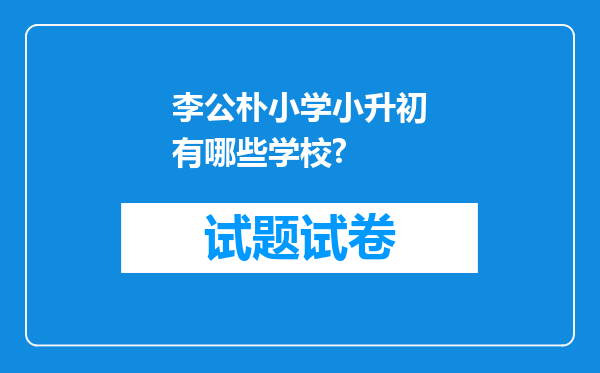 李公朴小学小升初有哪些学校?