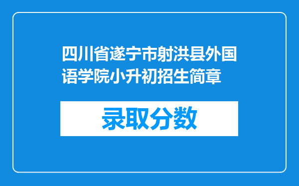 四川省遂宁市射洪县外国语学院小升初招生简章