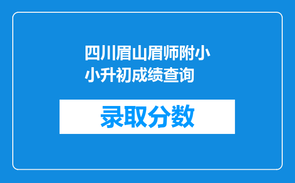 四川眉山眉师附小小升初成绩查询