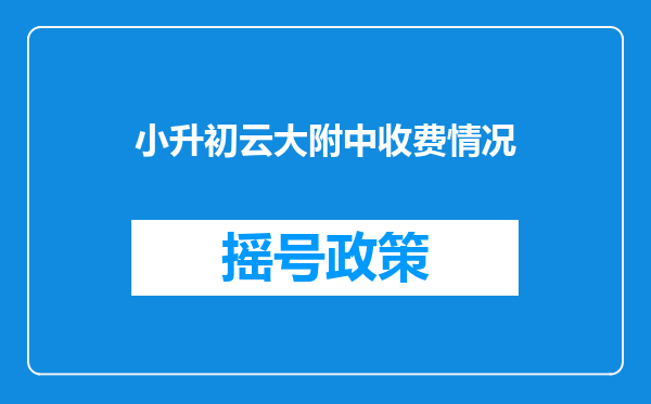 小升初云大附中收费情况