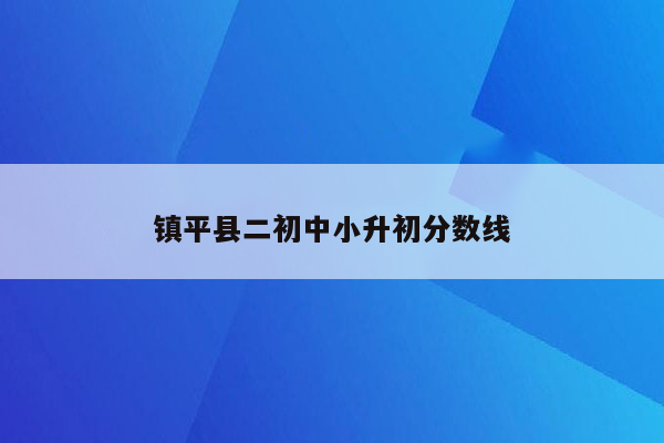 镇平县二初中小升初分数线