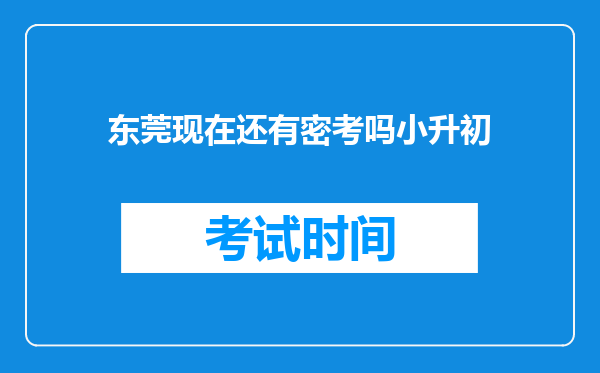 东莞现在还有密考吗小升初