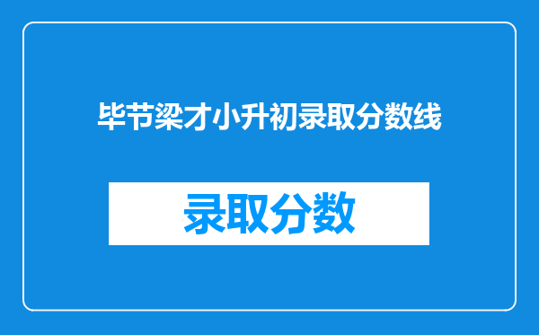 毕节梁才小升初录取分数线