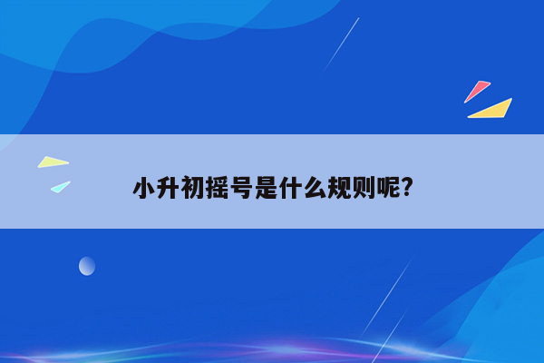 小升初摇号是什么规则呢?