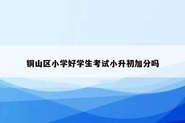 铜山区小学好学生考试小升初加分吗